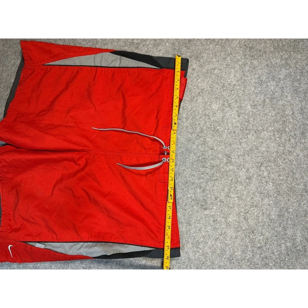 Nike Swim Board‎ Shorts XL Red Grey Colorblock Quick Dry Polyester